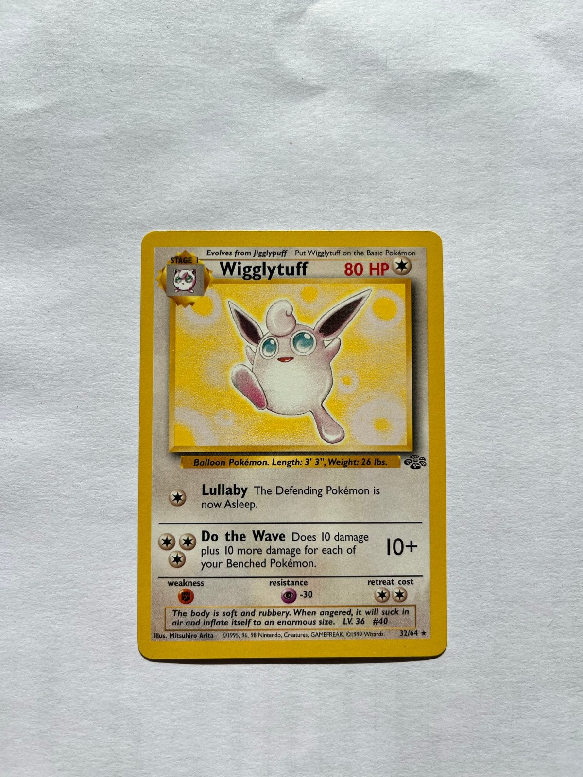 Pokemon Wigglytuff 32/64 Jungle Set, Ophalen of Verzenden, Zo goed als nieuw, Losse kaart