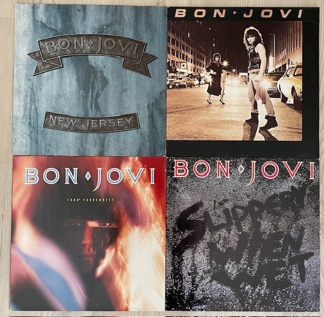 Bon Jovi ~ 4LPs, Cd's en Dvd's, LP, Gebruikt, Hard Rock, Originele persing