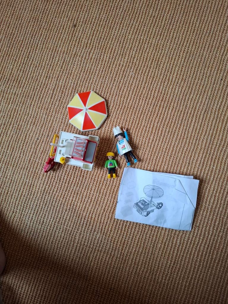 Playmobil Hotdogkraam met figuren en parasol, Ophalen of Verzenden, Gebruikt