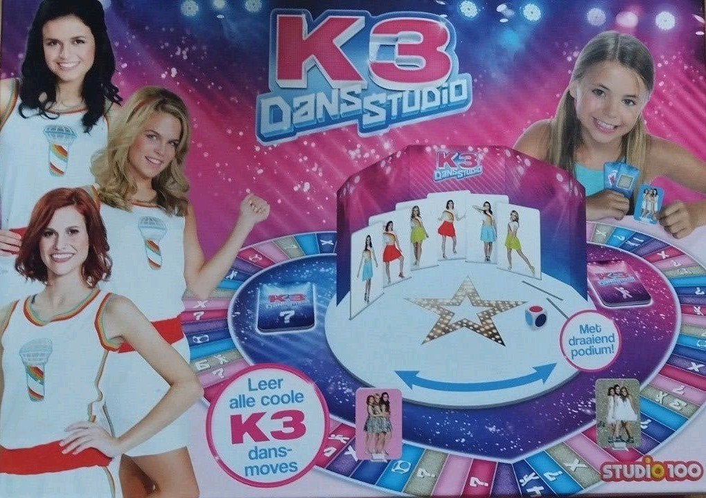 K3 Dansstudio Bordspel - Leer alle coole K3 dans-moves!, Drie of vier spelers, Ophalen of Verzenden, Gebruikt, Studio 100