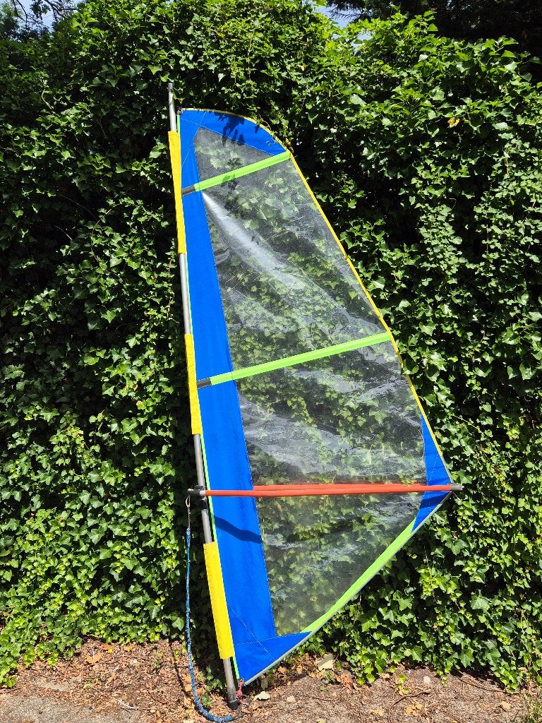 Kinder/beginners zeil 4.2 m2, Watersport en Boten, Windsurfen, Ophalen, Gebruikt, Complete set, 3.5 tot 5 m²