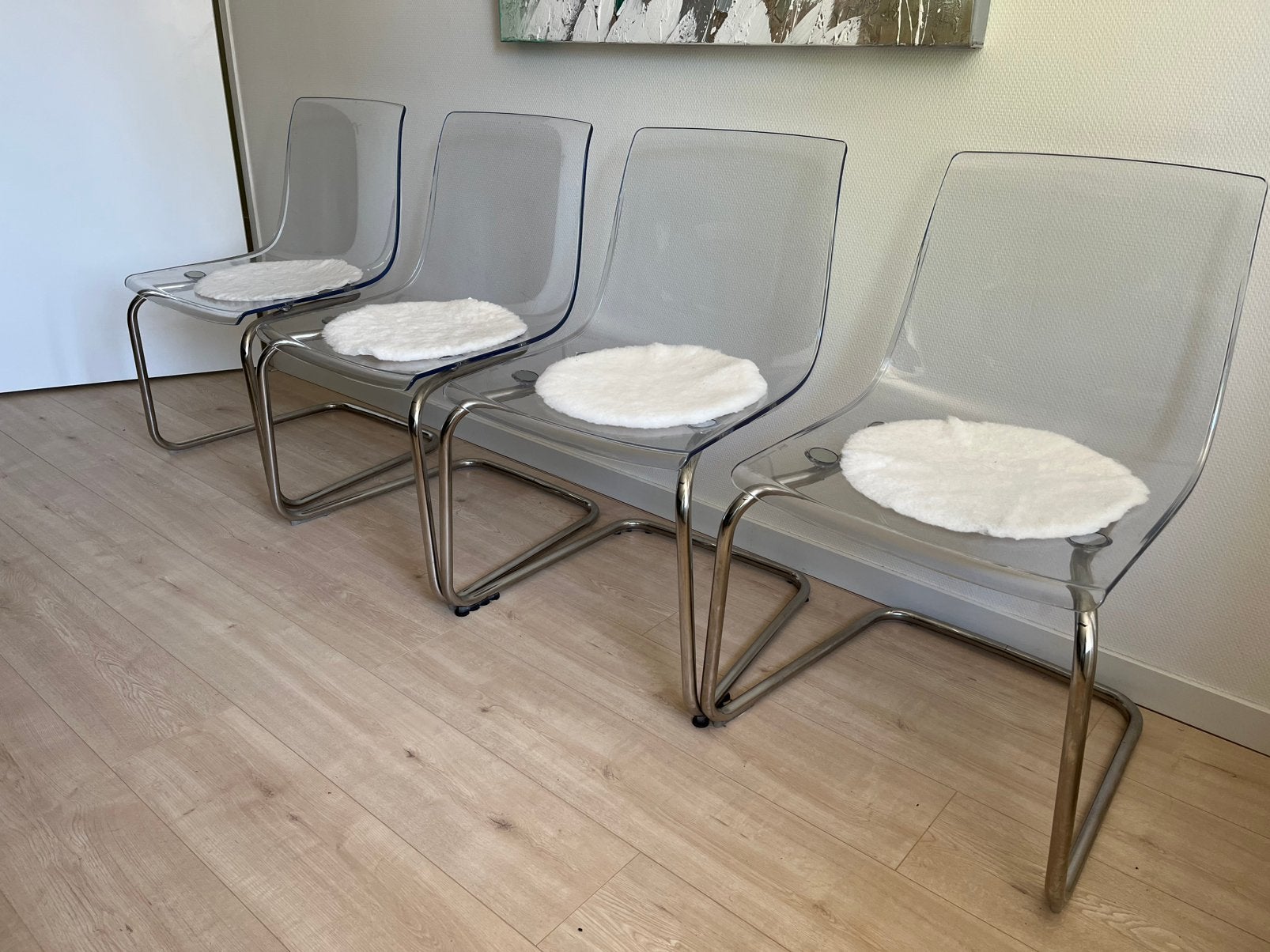 4x eetkamerstoel Tobias IKEA, Ophalen, Kunststof, Gebruikt, Overige kleuren