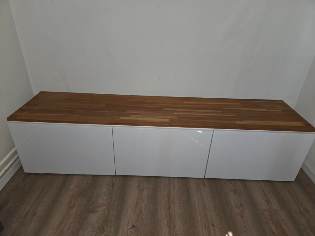 TV-meubel / Dressoir met houten blad, Huis en Inrichting, Kasten | Televisiemeubels, Ophalen, Gebruikt, 150 tot 200 cm, Minder dan 100 cm