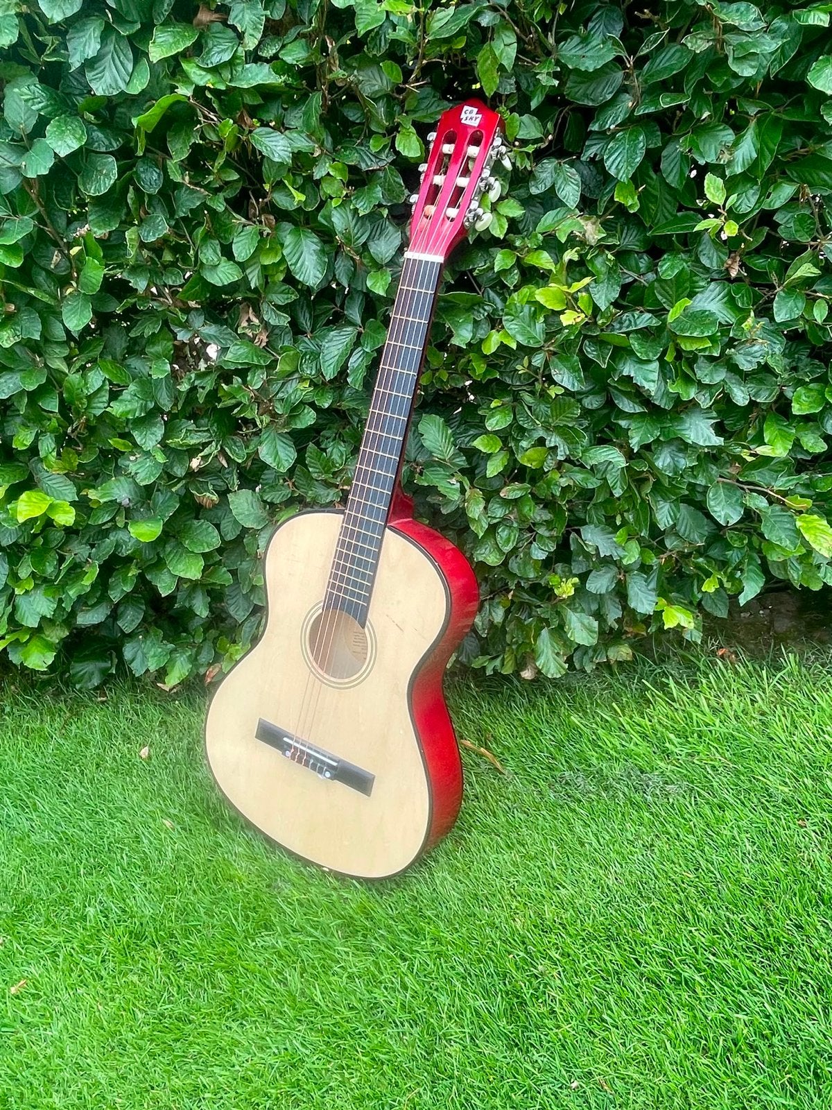 Klassieke gitaar rood/naturel - Ideaal voor beginners, Ophalen, Gebruikt, Klassieke of Spaanse gitaar