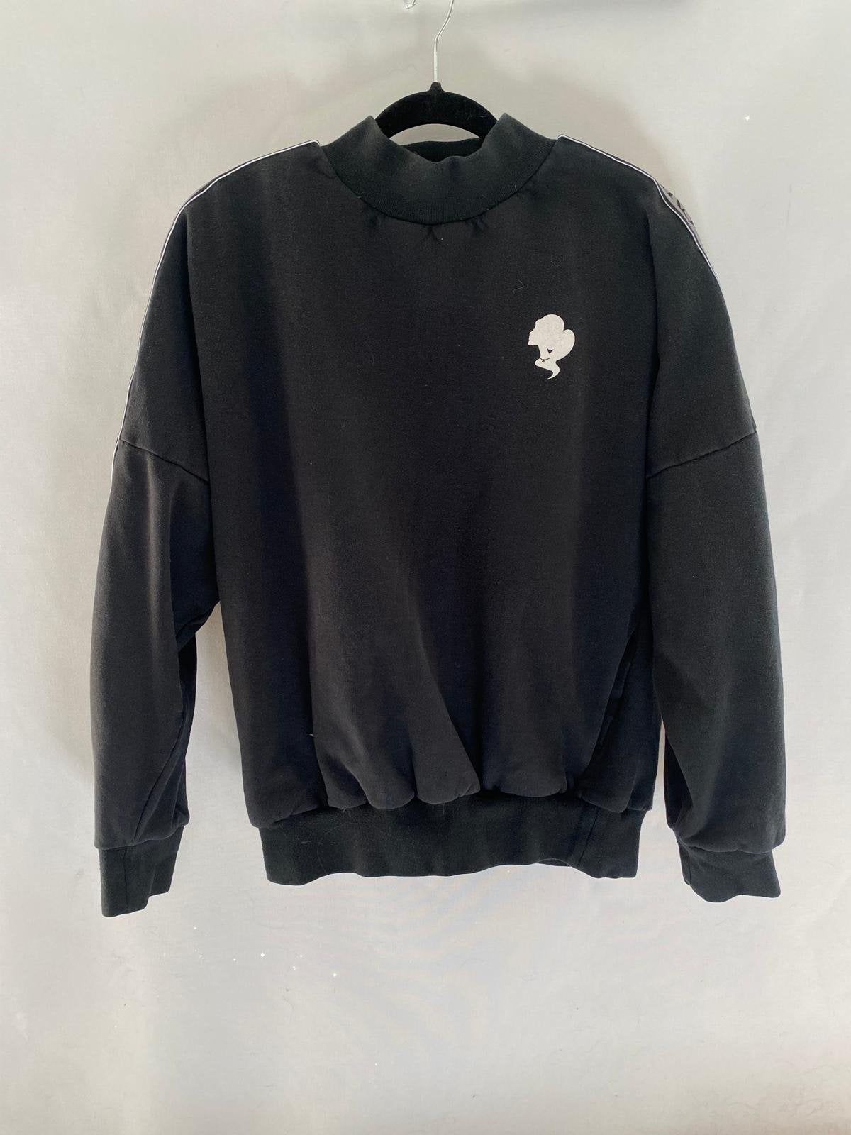 Reinders zwarte oversized sweater met logotape – maat L / 40, Ophalen of Verzenden, Gedragen, Maat 42/44 (L), Zwart