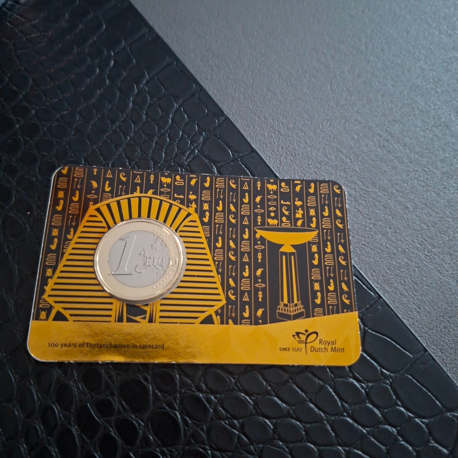 1 Euro munt 100 jaar Toetanchamon in coincard, Ophalen of Verzenden, Overige landen, 1 euro, Losse munt