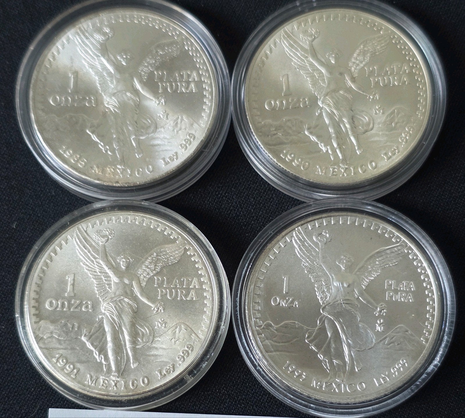 4x 1oz libertads Mexico 999 zilver, Verzenden, Zilver