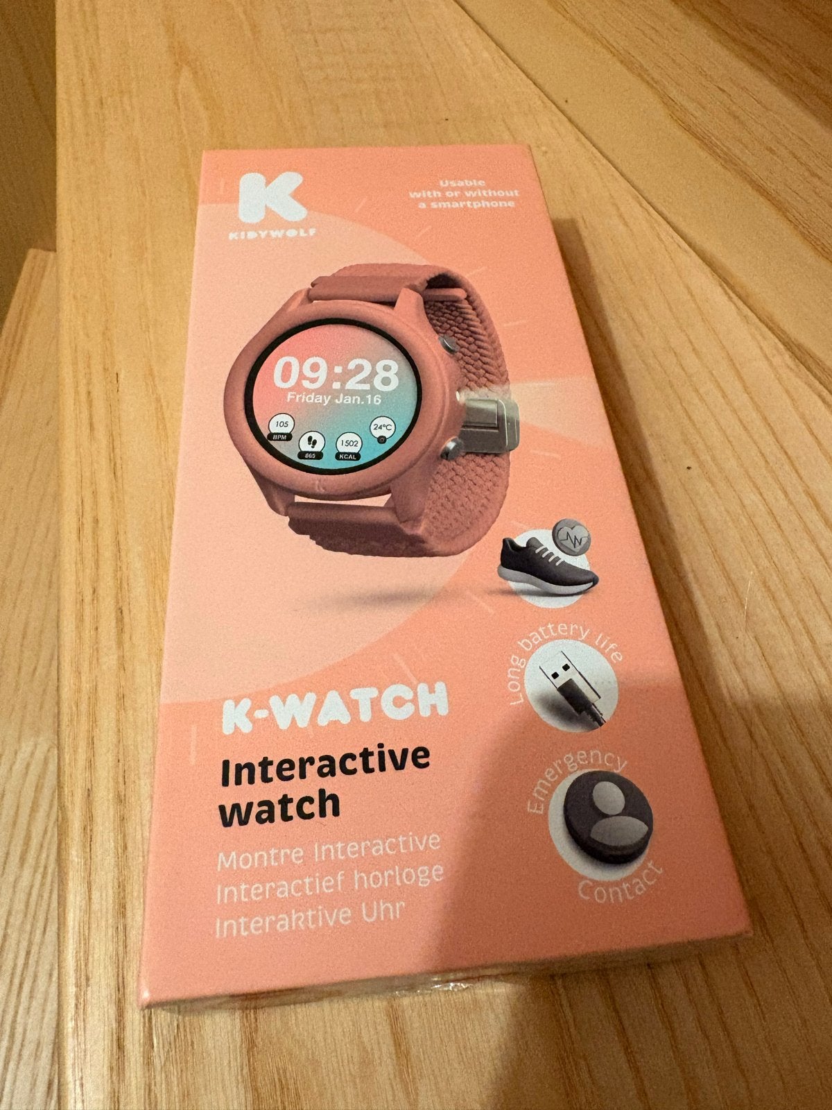 Kidywolf K-Watch Coral - Interactief Horloge, Ophalen of Verzenden, Nieuw, Oranje