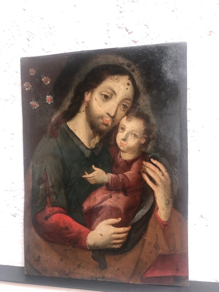 Schilderij antiek christus corpus religieus, Antiek en Kunst, Antiek | Religie, Ophalen of Verzenden