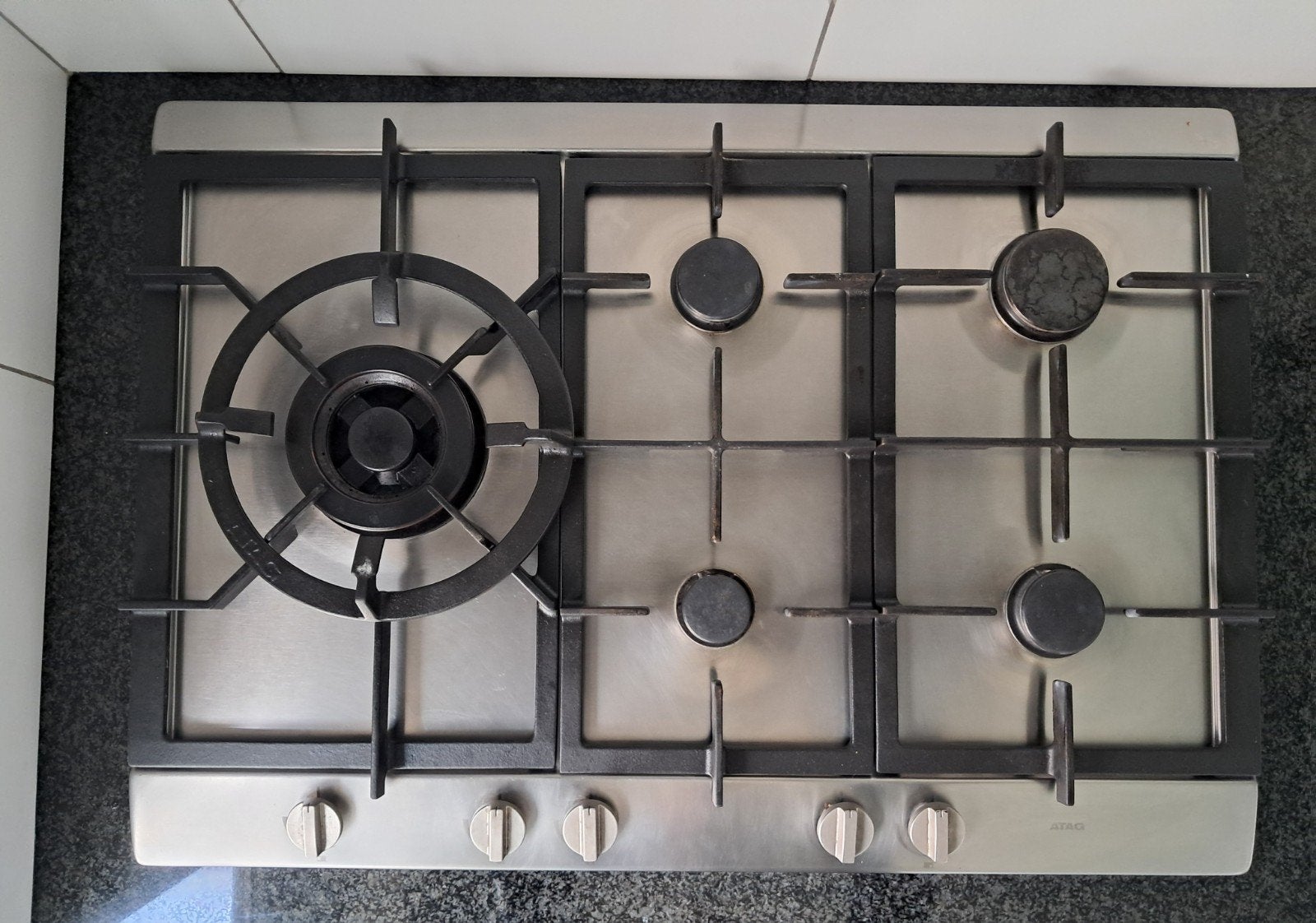 Atag Gaskookplaat 4 Pitten + Wokbrander - Inbouw, Ophalen, Gebruikt, Inbouw, Gas