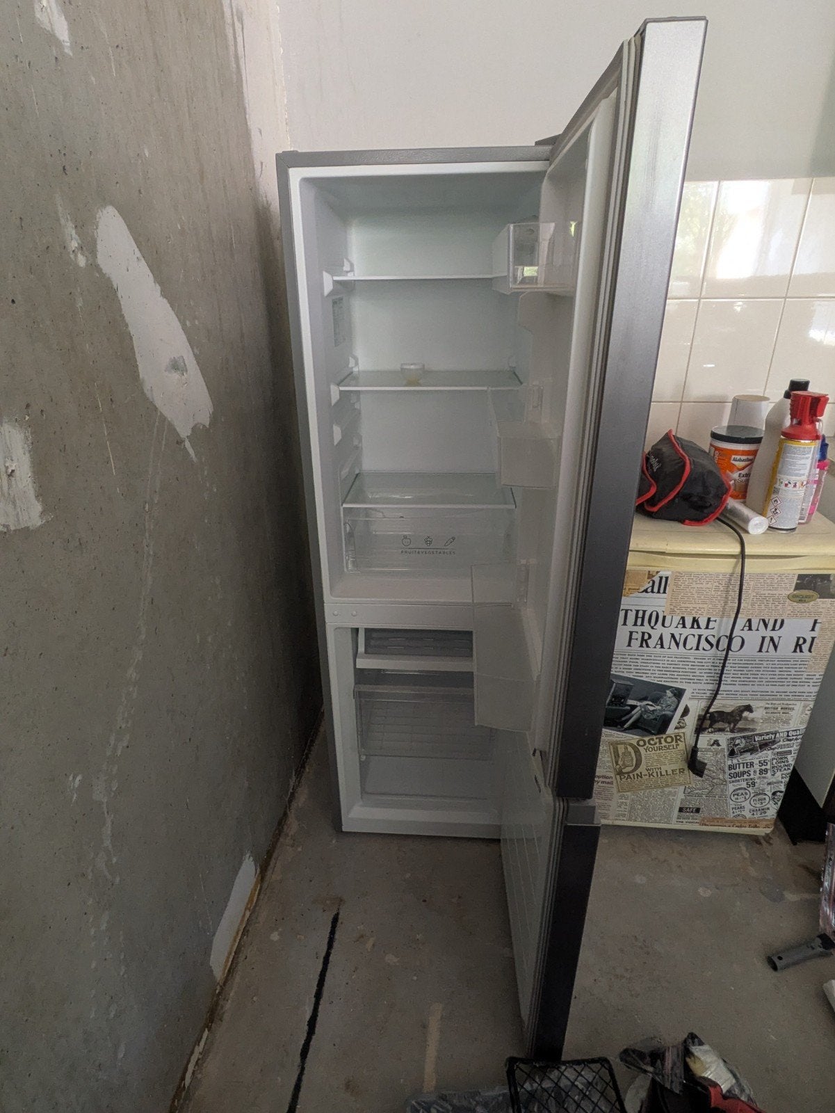 Inventum KV1500S Koel-vriescombinatie - Zilver, Ophalen, 150 tot 200 liter, Gebruikt, Met aparte vriezer