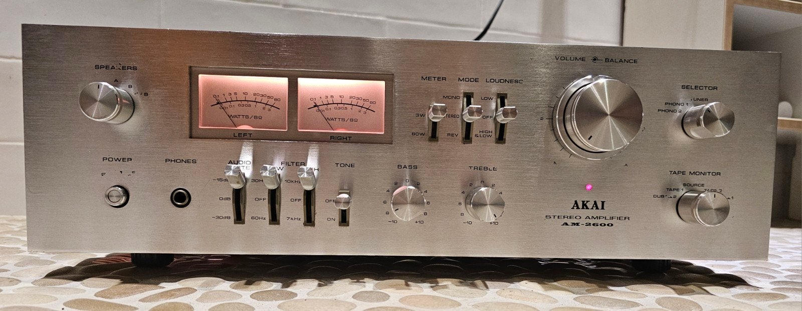 Akai AM2600 vintage '70s juweeltje,VU meters, serviced,igst, Overige merken, Refurbished, Ophalen of Verzenden, Stereo
