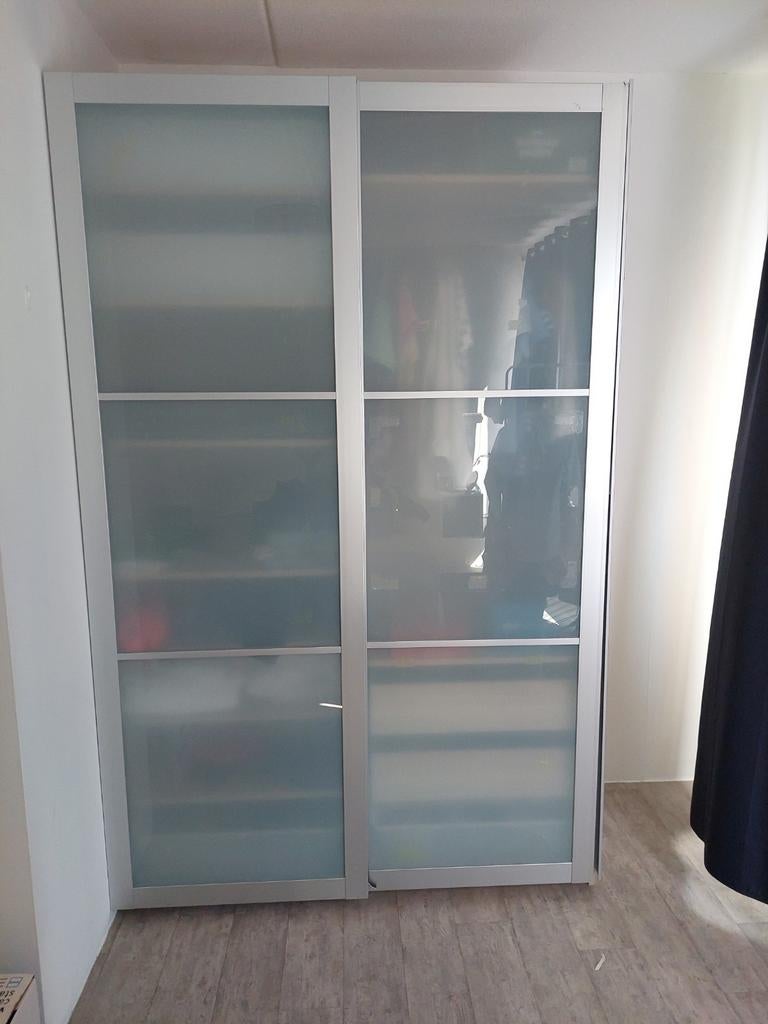IKEA PAX Kast met glazen deuren - 2x 75 cm breed, Huis en Inrichting, Kasten | Kledingkasten, Ophalen, Met deur(en), Gebruikt
