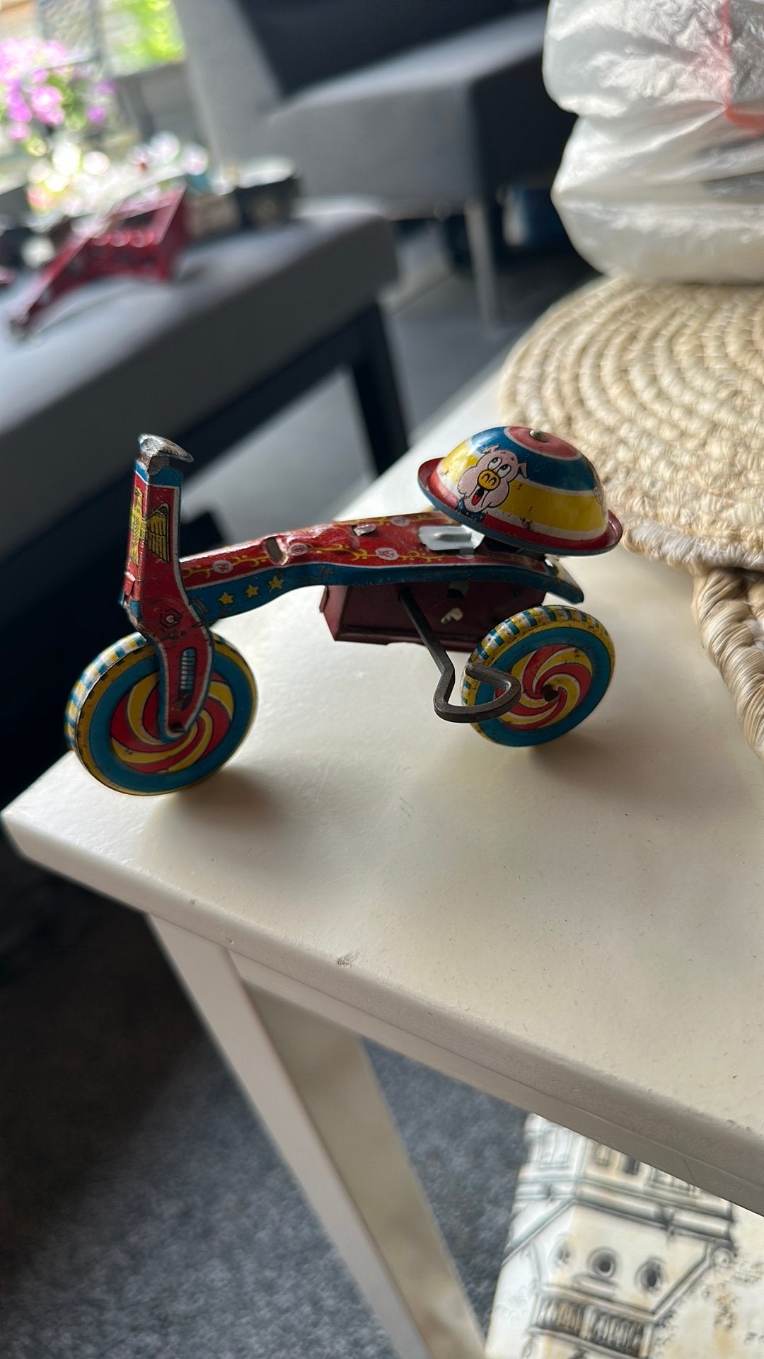 Fiets opwindbaar met bel, Antiek en Kunst, Ophalen of Verzenden