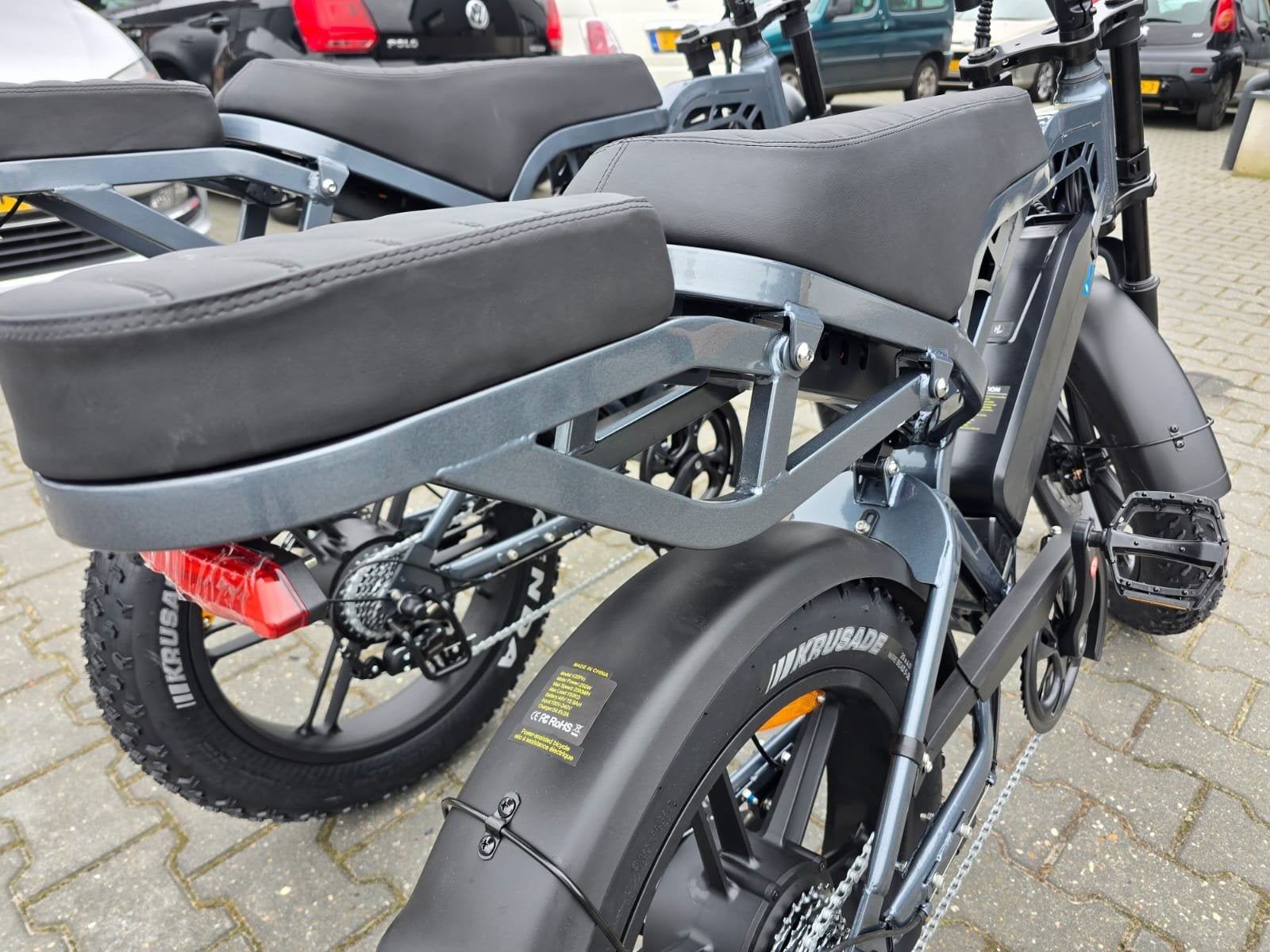 Fatbike V20 Pro 3 kleur Zwart grijs & Blauw Zitje & Alarm, Overige merken, -, -, Nieuw