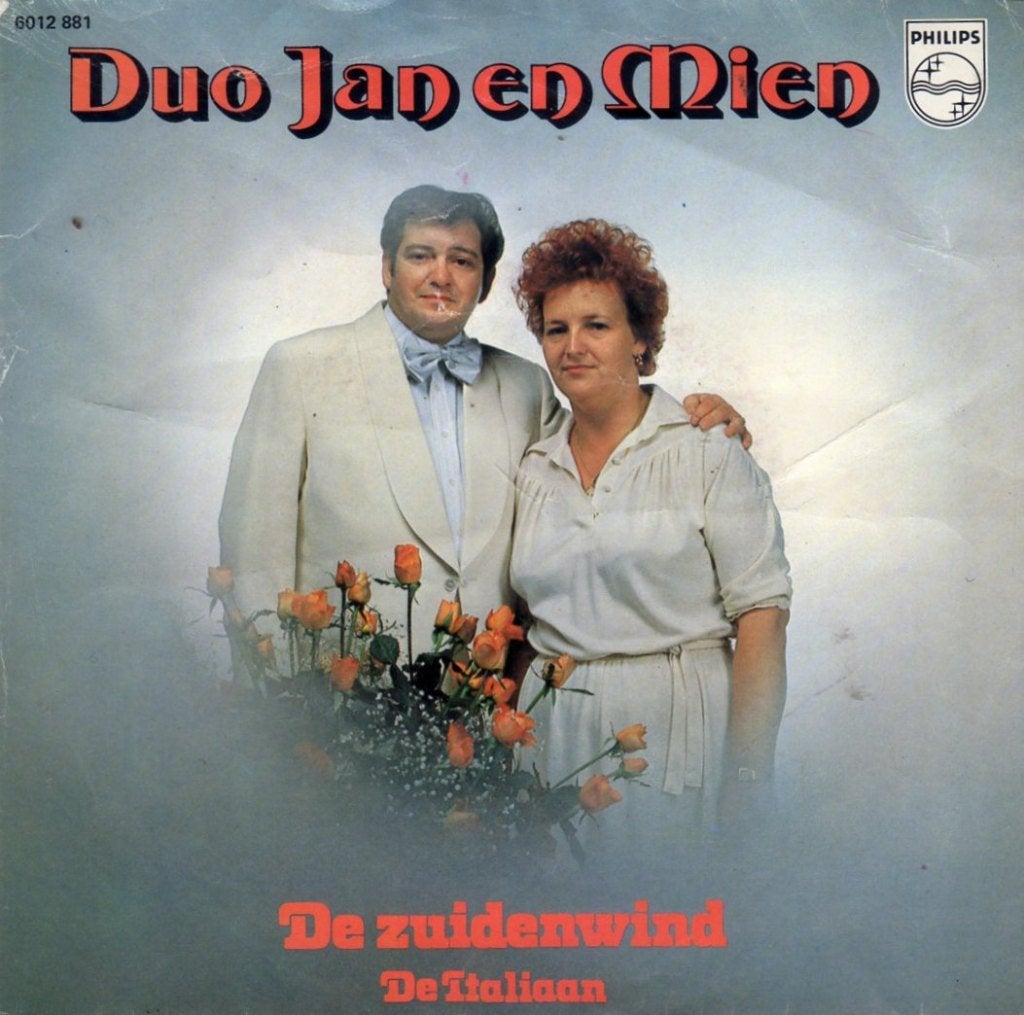 Duo Jan En Mien : De Zuidenwind (1978), Gebruikt, Fotohoes, 7 inch, Ophalen of Verzenden