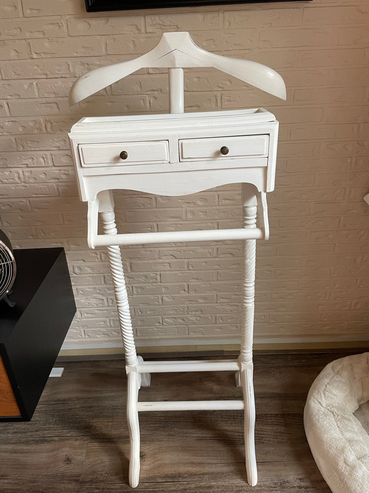 Witte Valet Butler met Lades - Vintage Stijl, Ophalen, Gebruikt, Wit, Vintage