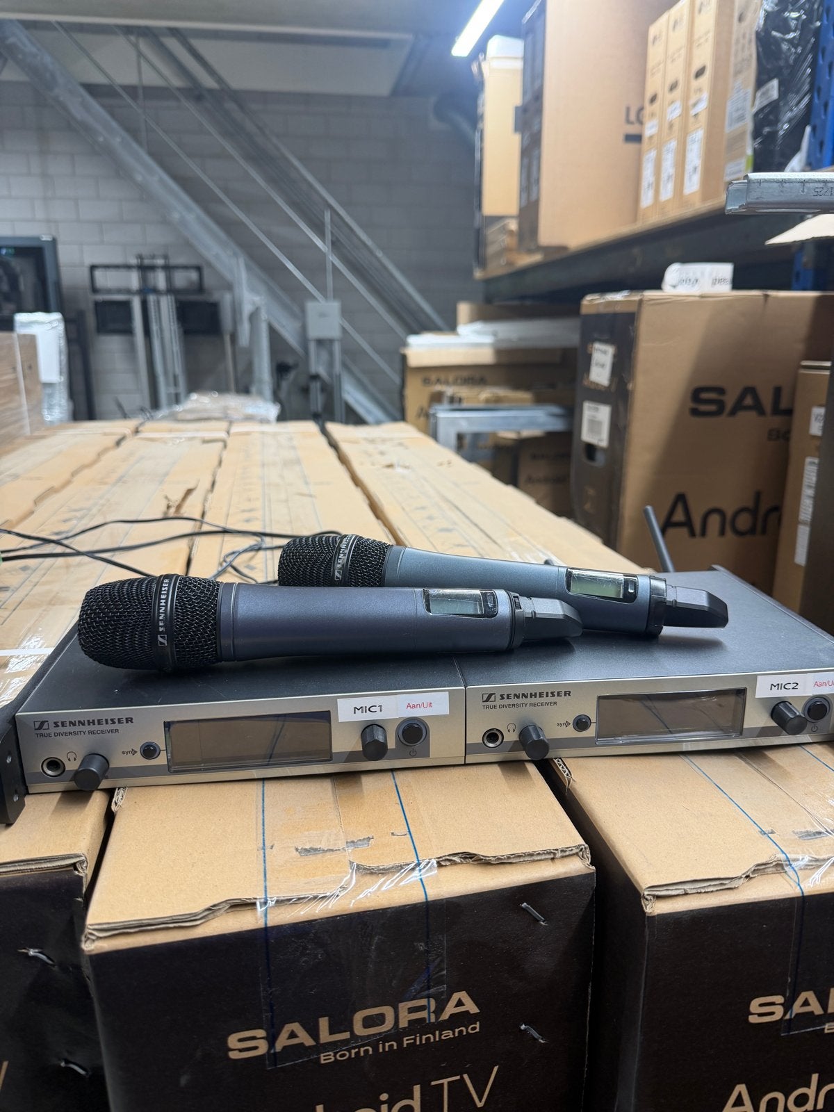 2x Sennheiser Draadloze Microfoon Set, Ophalen of Verzenden, Gebruikt, Zangmicrofoon, Draadloos
