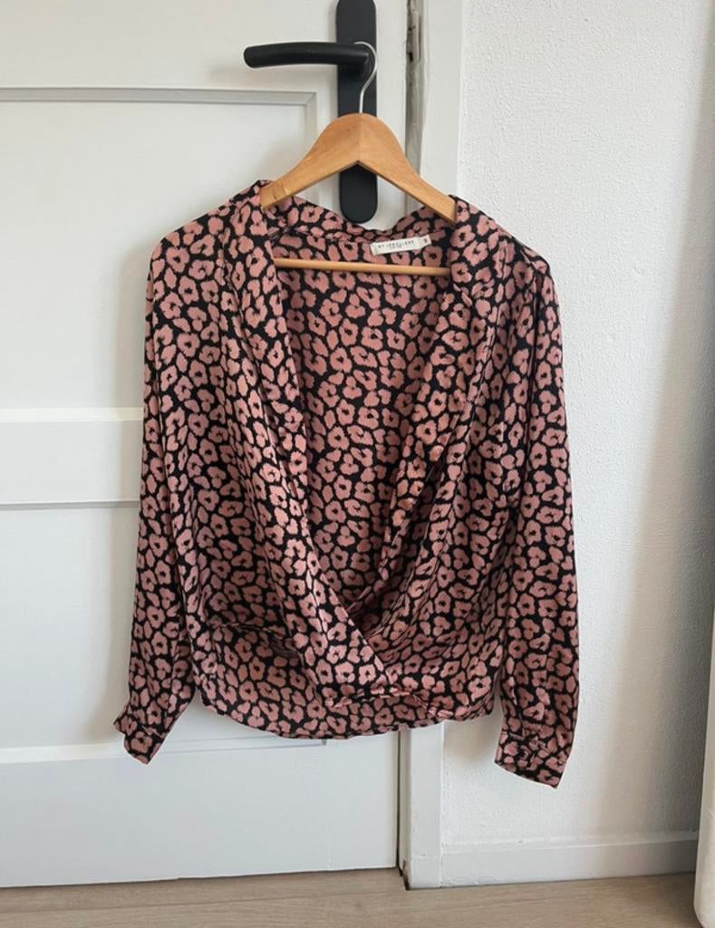 My Jewellery Blouse – Leopard Print – Roze/Zwart – Maat S, Ophalen of Verzenden, Zo goed als nieuw, Maat 36 (S), Roze