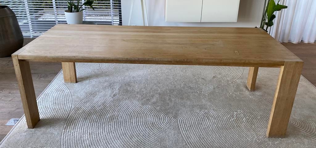 Eiken eetkamer tafel, Huis en Inrichting, Tafels | Salontafels, Gebruikt, Eikenhout, 200 cm of meer, 75 cm of meer