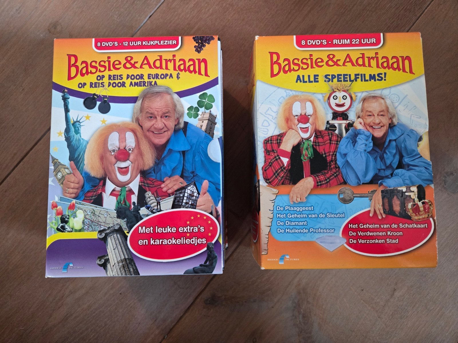 Bassie en Adriaan DVD Boxen: Alle Speelfilms & Op Reis, Verzamelbox, Alle leeftijden, Zo goed als nieuw, Familie