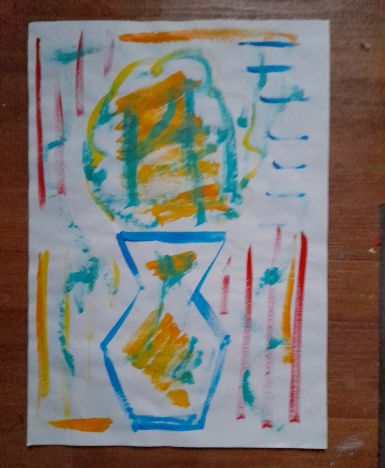 acryl op papier, Ophalen of Verzenden