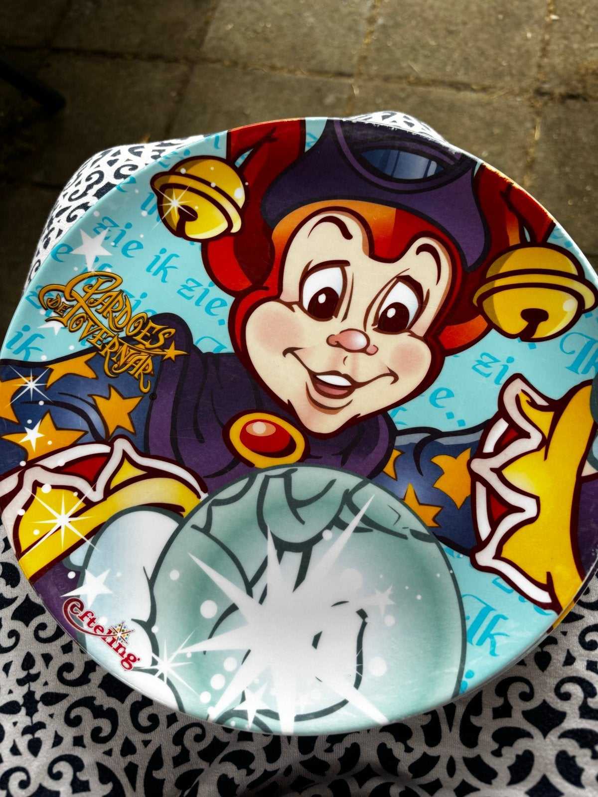 2x vintage Efteling Pardoes bord – melamine – verzamelobject, Verzamelen, Ophalen of Verzenden, Zo goed als nieuw, Gebruiksvoorwerp