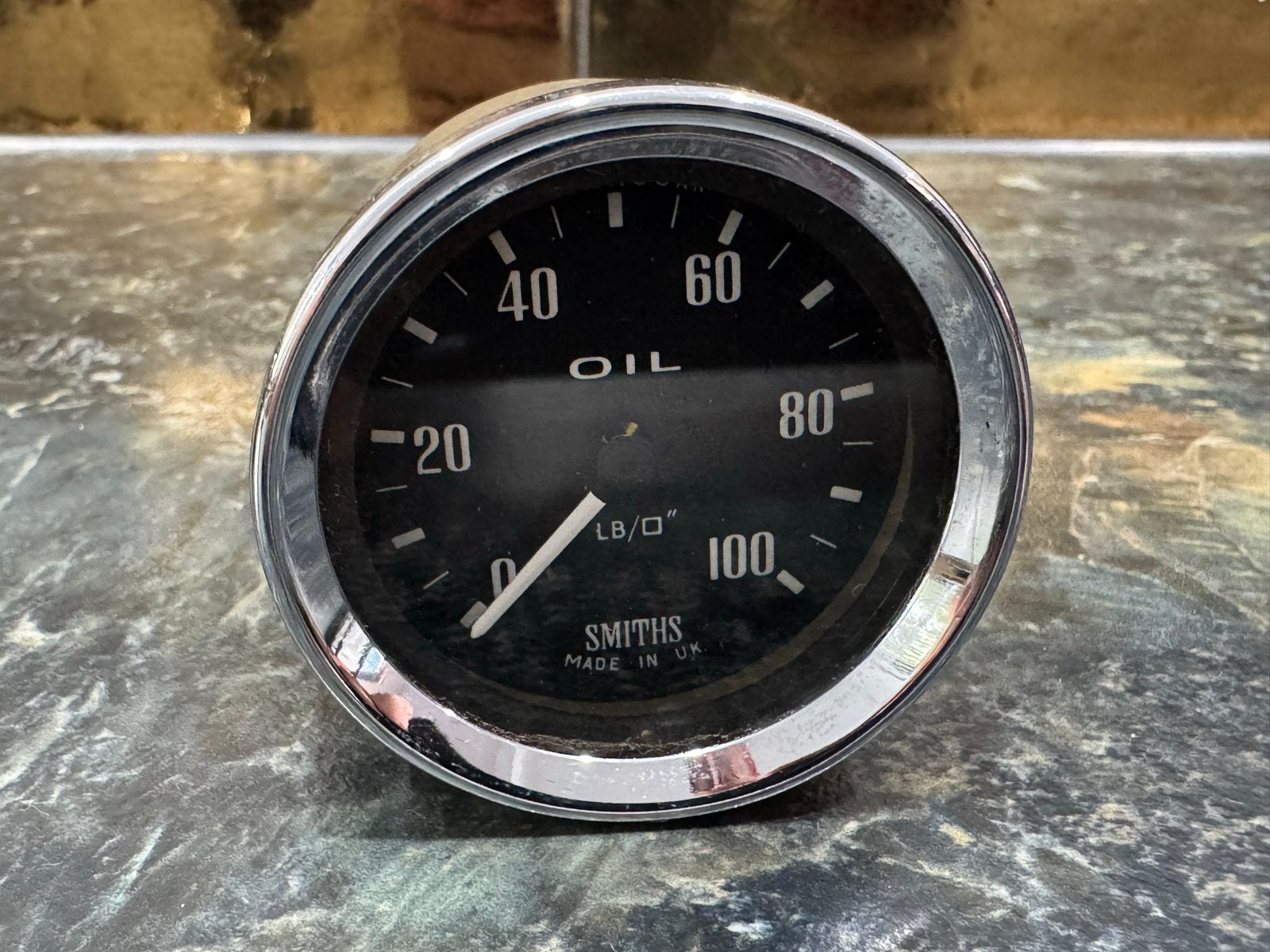 Smiths Oliedrukmeter 0-100 psi Klassieke Auto, Ophalen, Gebruikt, Oldtimer onderdelen