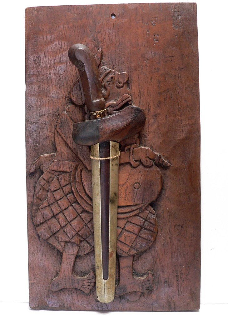Blawong met Semar BS6 Keris houder Kris Wayang Indonesie, Antiek en Kunst, Ophalen of Verzenden