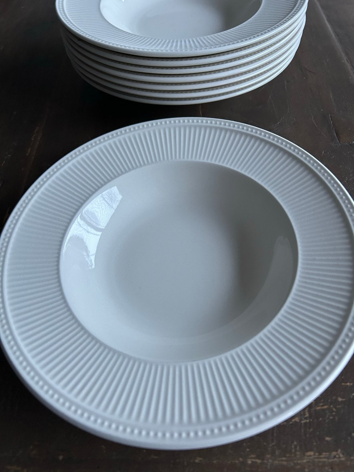 Wedgwood Windsor diepe borden - 8 stuks, Ophalen, Klassiek, Zo goed als nieuw, Bord(en)