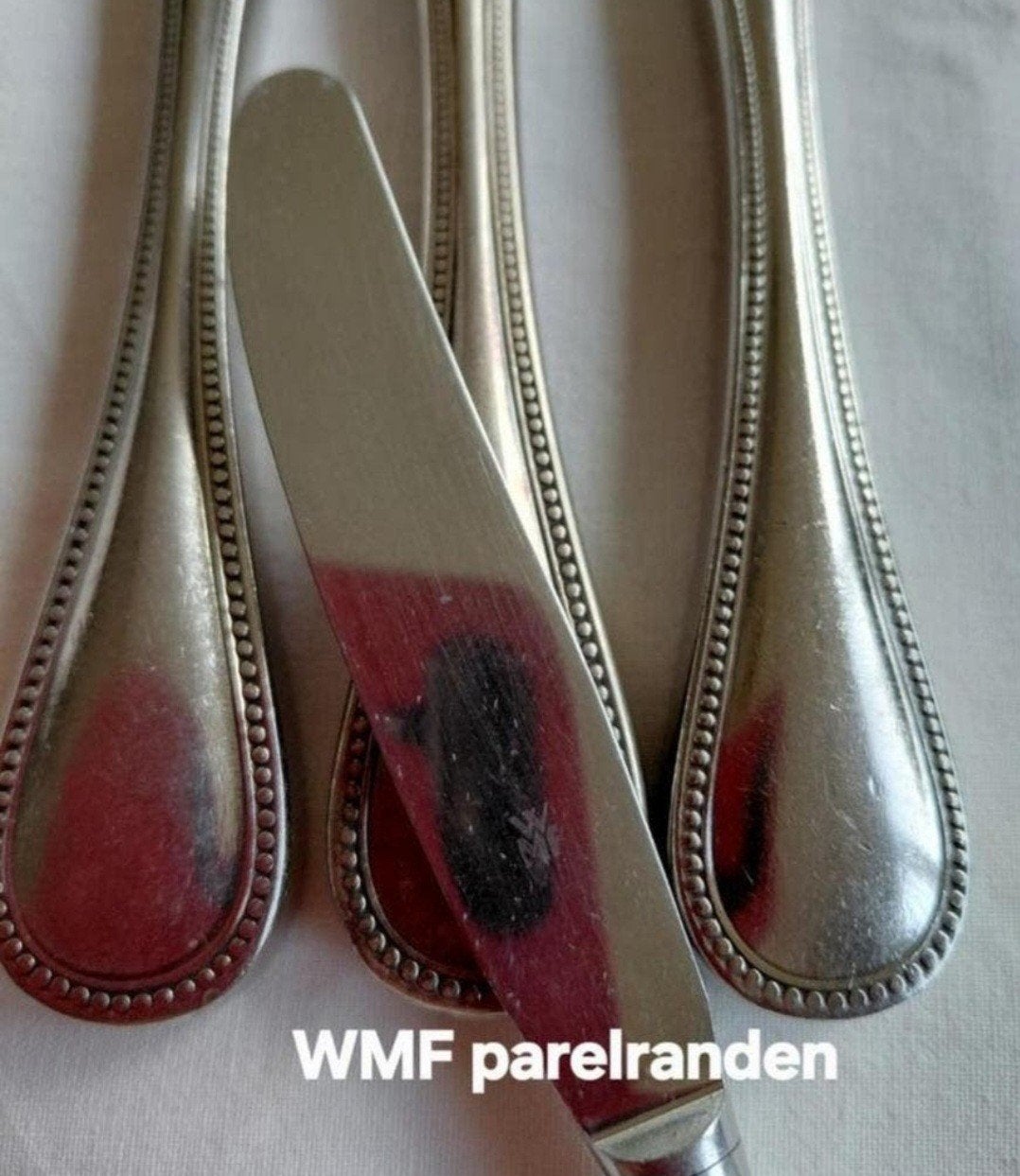 WMF verzilverde messen met parelranden en dikke handvatten, Ophalen of Verzenden
