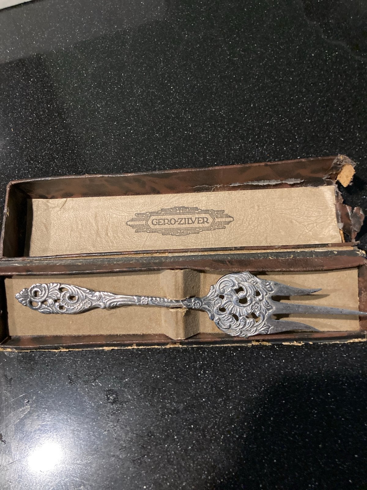 Antieke Gero verzilverde broodvork, model 635, Georg Nilsson, Ophalen of Verzenden