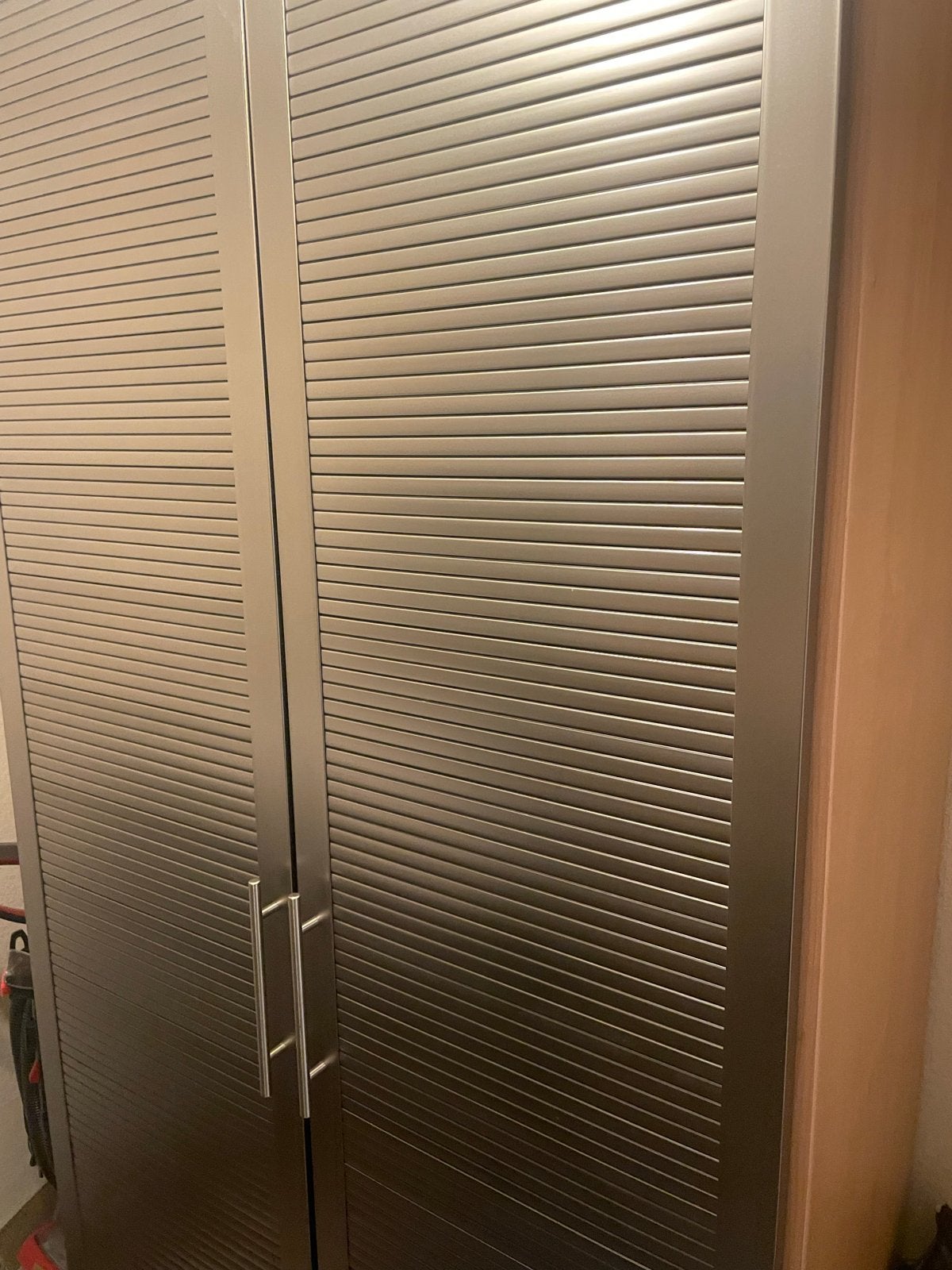 Kledingkast met spiegel en jaloeziedeur, Ophalen, Gebruikt, 200 cm of meer, 150 tot 200 cm