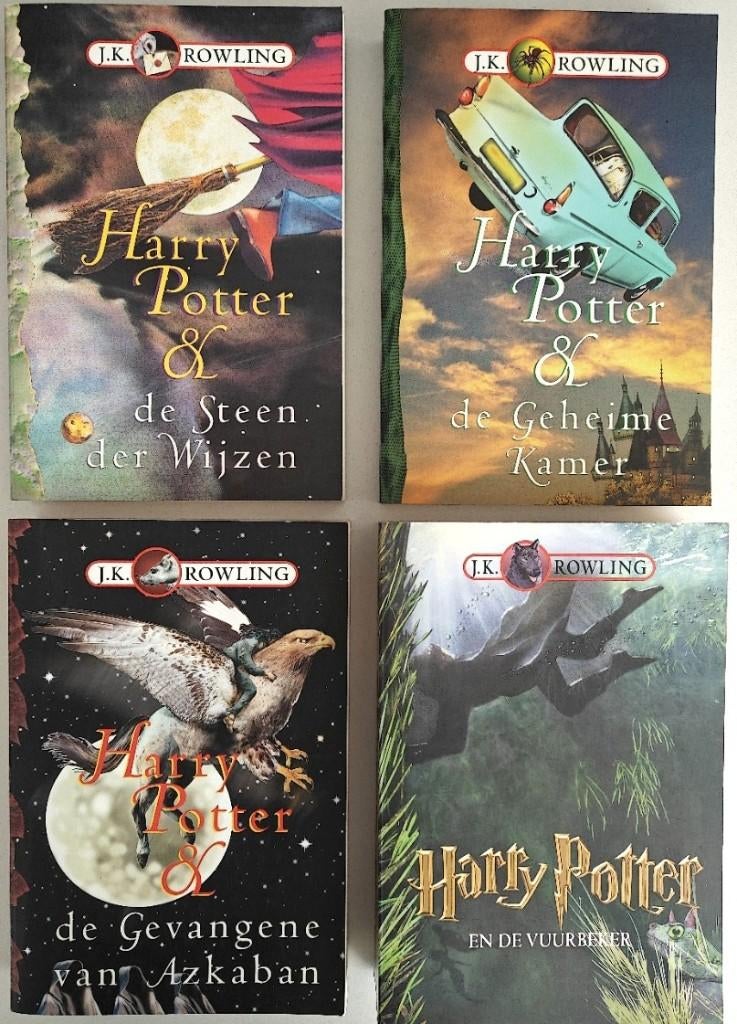 Rowling. Harry Potter: deel 1, 2, 3 en 4 (Nederlandstalig)., Boeken, Ophalen of Verzenden, Zo goed als nieuw