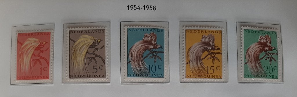 1954 Nederlands Nieuw Guinea Paradijsvogels Nvph Nr. 25 - 29, Postzegels en Munten, Postzegels | Nederlands-Indië en Nieuw-Guinea