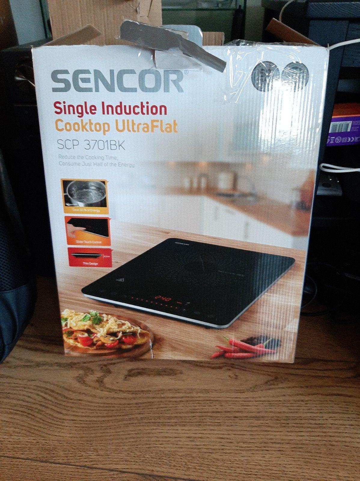 Sencor SCP 3701BK Single Inductie Kookplaat UltraFlat, Ophalen, 3 kookzones of minder, Zo goed als nieuw, Inductie