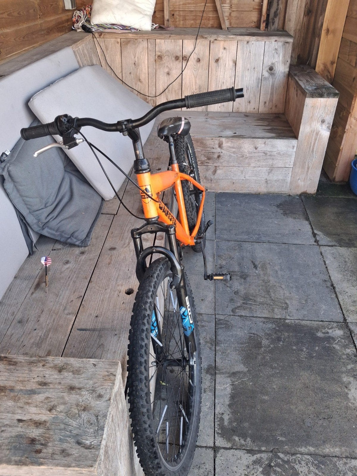 mountainbike 7 versnellingen, Ophalen, Gebruikt, Velgrem, 24 inch of meer
