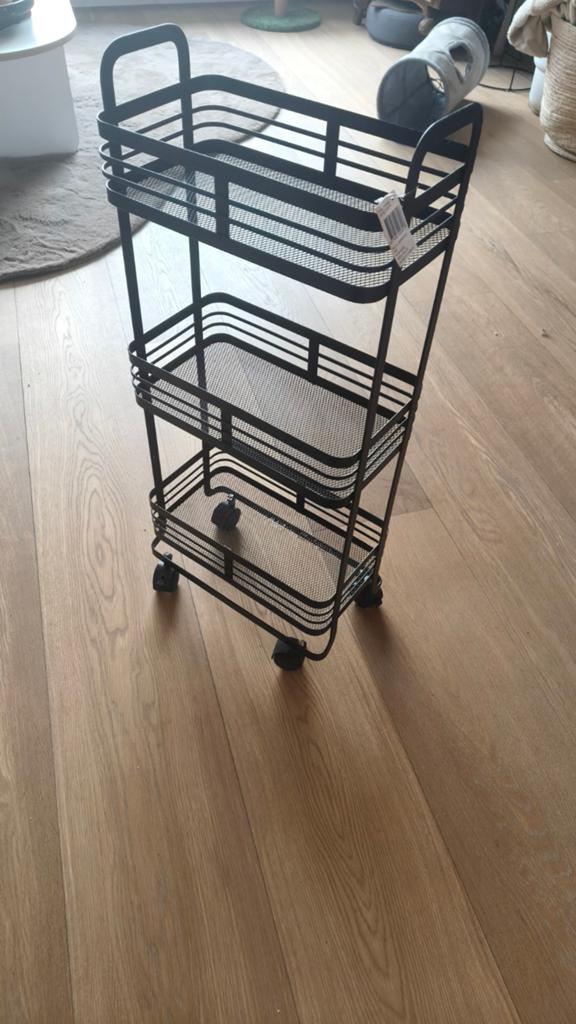 Kwantum trolley Yves zwart – metalen rolkastje, Ophalen, Zo goed als nieuw