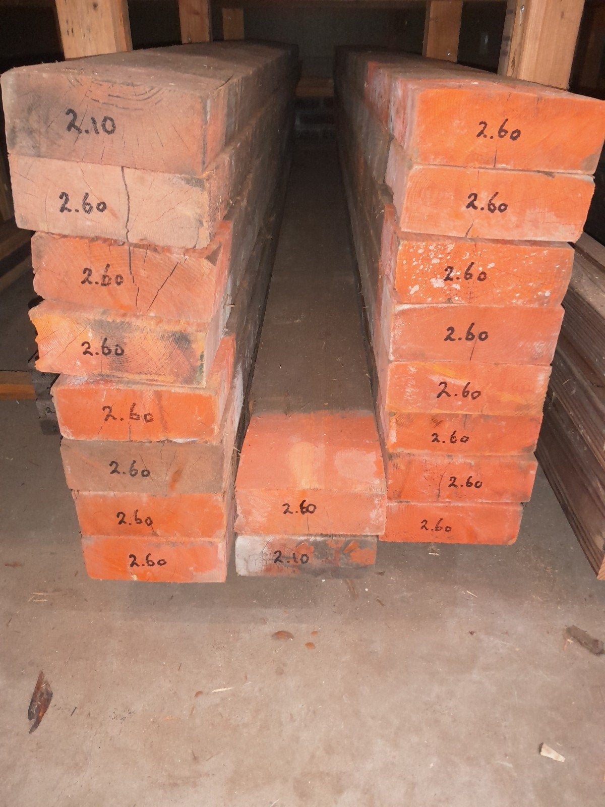 Mooie nette gebruikte balken, Doe-het-zelf en Verbouw, Hout en Planken, Ophalen of Verzenden, 250 tot 300 cm, 50 mm of meer, Balk
