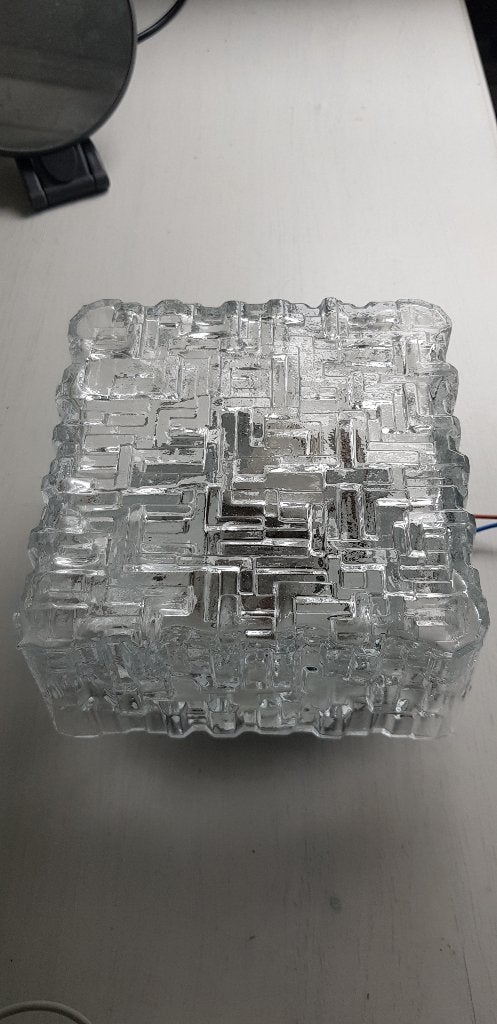 PLAFONDLAMP  MASSIVE ICE/LABYRINT, Gebruikt, Vintage, Glas, 14 cm