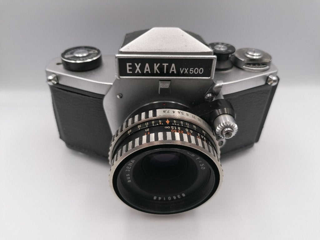 Ihagee Exakta VX500 vintage analog camera + Aus Jena 50mm f2, Verzenden, Compact, Overige Merken