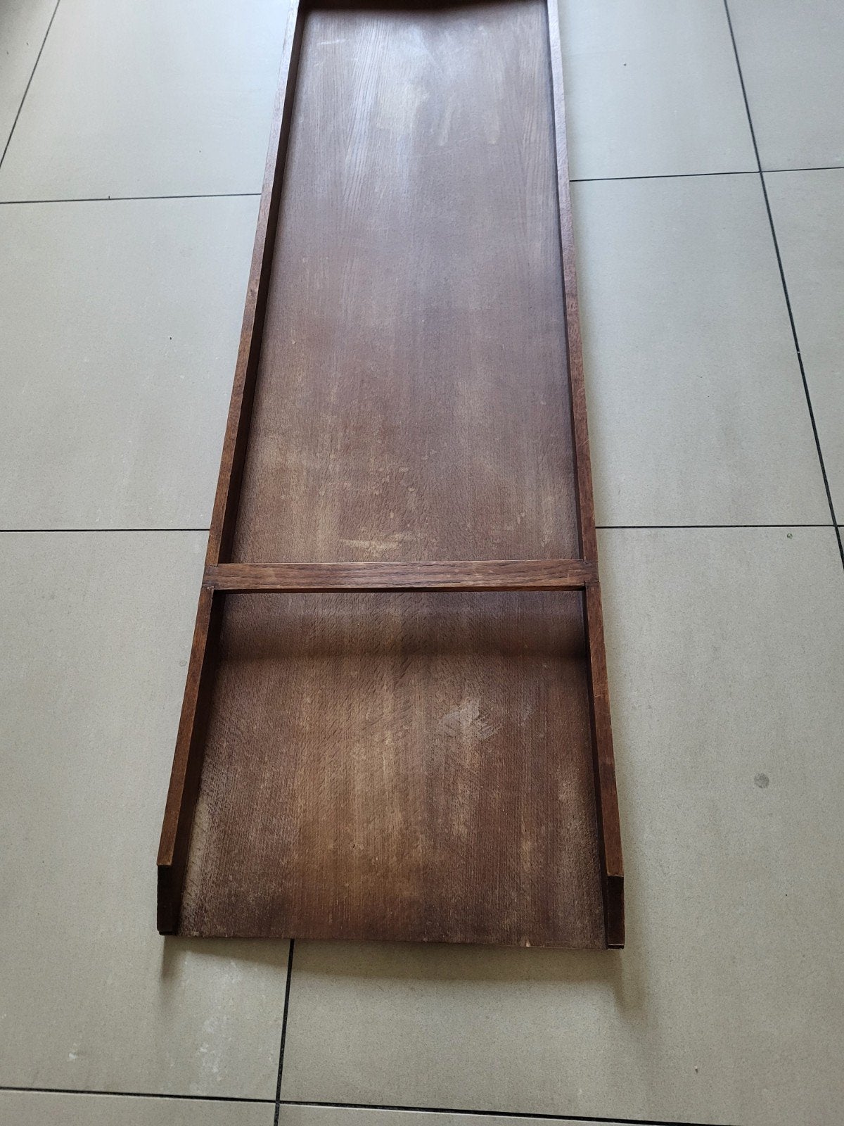 Vintage SJOELBAK 2 meter lang incl 30 sjoelstenen 200 x 45cm, Een of twee spelers, Ophalen, Gebruikt