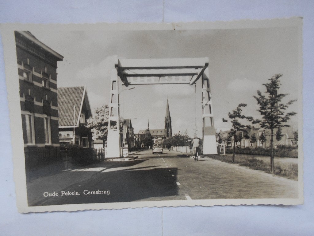 Oude Pekela Ceresbrug ansichtkaart uit 1957 Oude Pekela, Ophalen of Verzenden, 1940 tot 1960, Gelopen, Groningen