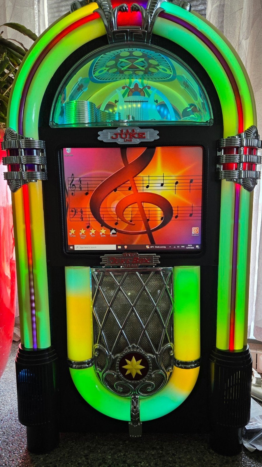 Jukebox, touchscreen, LED, wifi, reclamevrij YouTube enzz, Ophalen, 1970 tot heden, Overige merken
