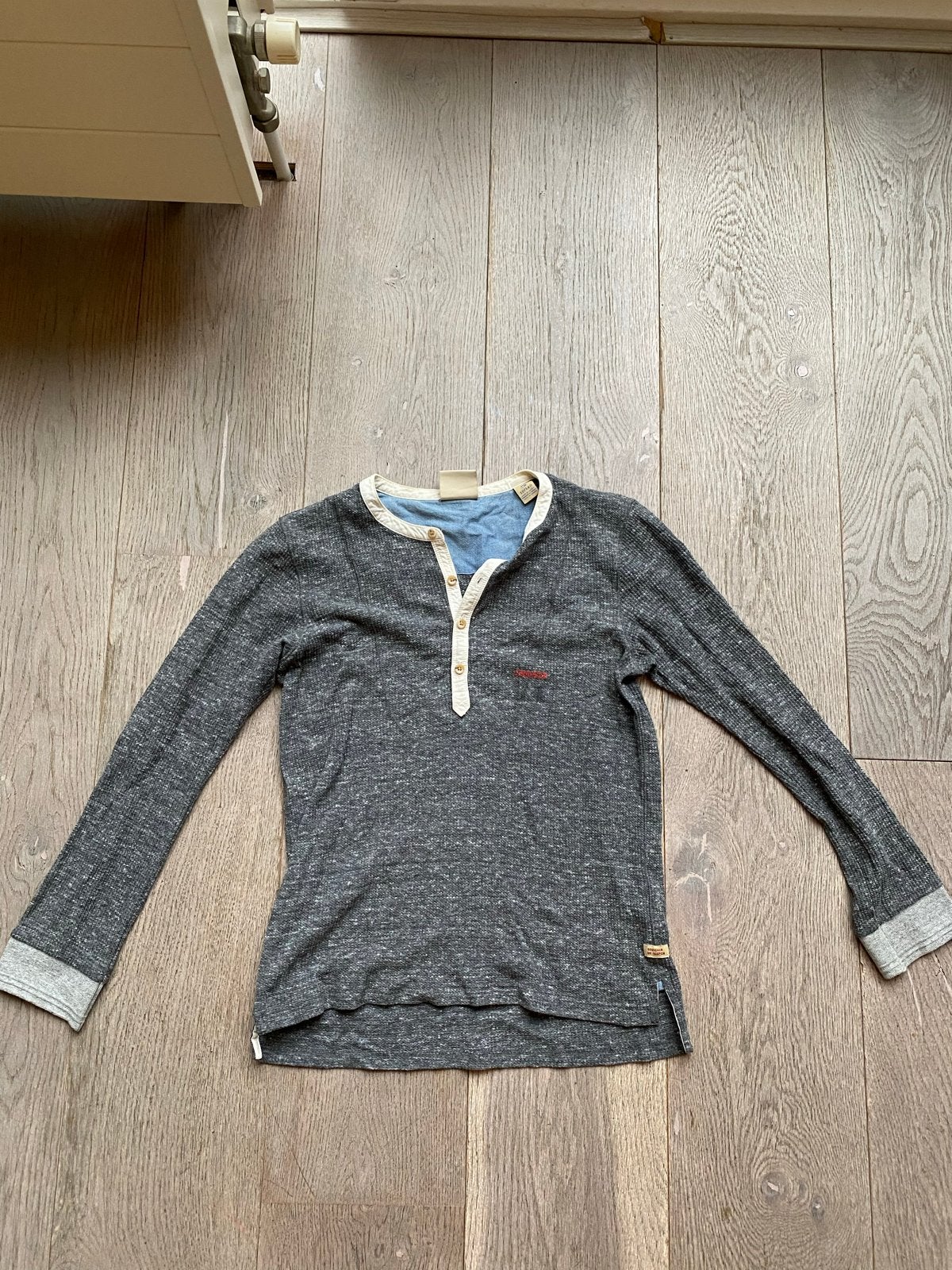 Grijs Scotch Shrunk shirt lange mouwen - Maat 140, Kinderen en Baby's, Ophalen of Verzenden, Gebruikt, Jongen, Shirt of Longsleeve