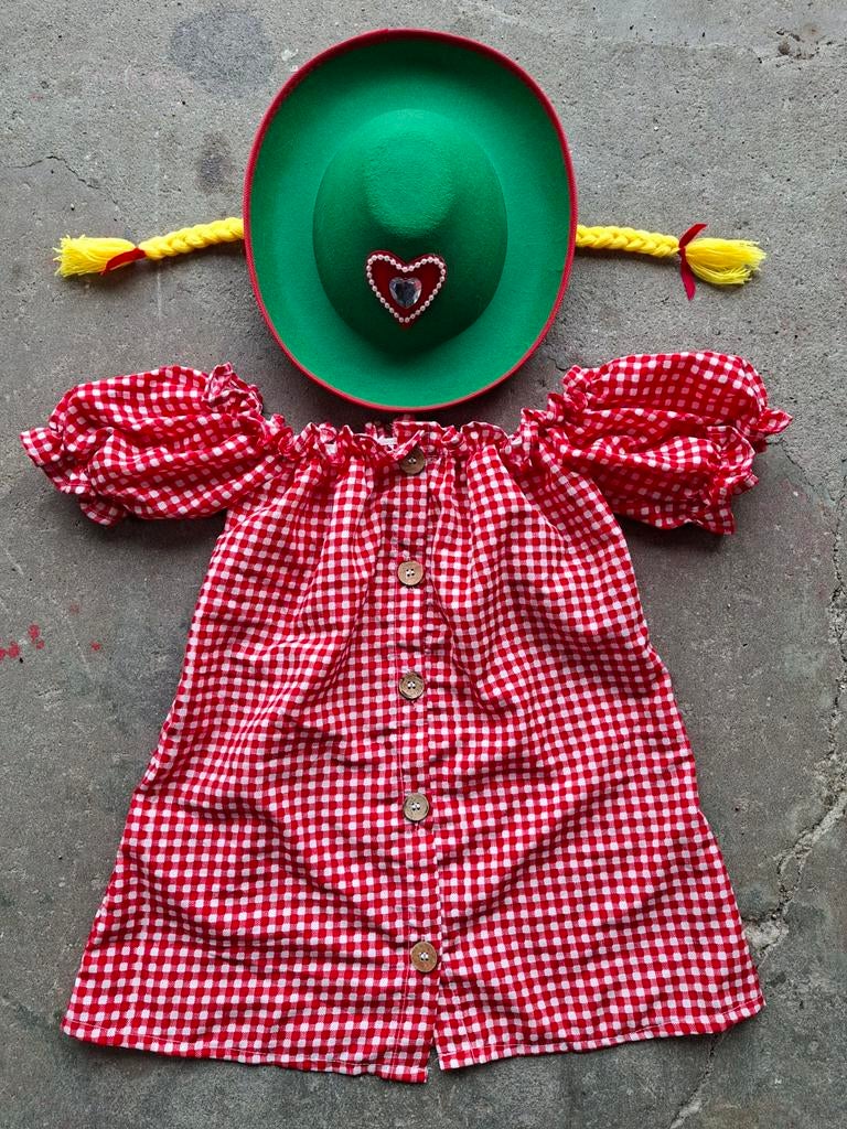 Oktoberfest Dirndl Jurk en Lederhose Kostuum Set, Kleding | Dames, Carnavalskleding en Feestkleding, Ophalen of Verzenden