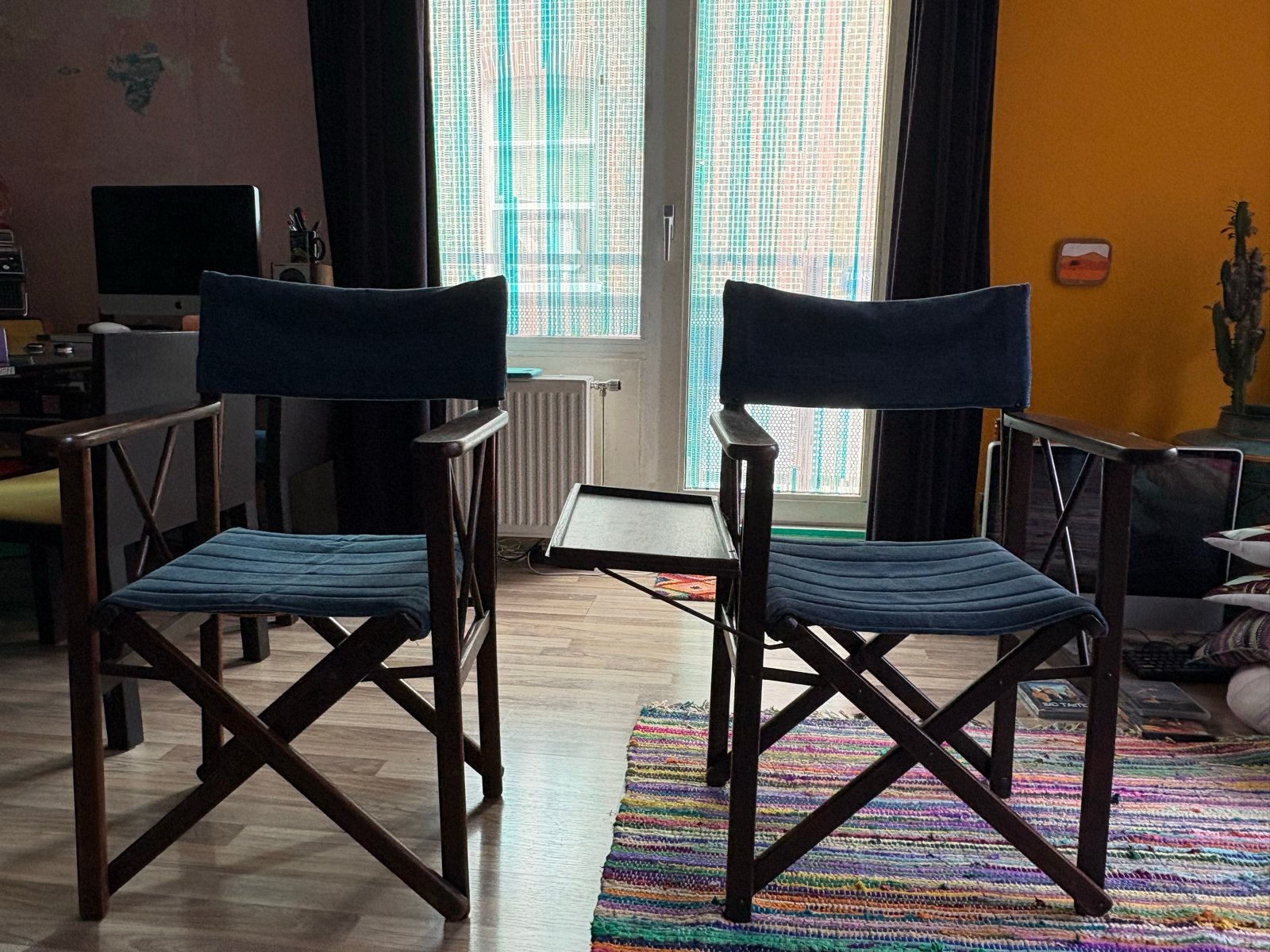 Vintage Regisseursstoelen met Tafel - Set van 2, Ophalen of Verzenden