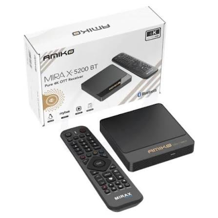 Nieuwe Amiko Mira X-5200 BT 4K OTT Linux MediaReceiver, Ophalen, Nieuw, HDMI, Minder dan 500 GB