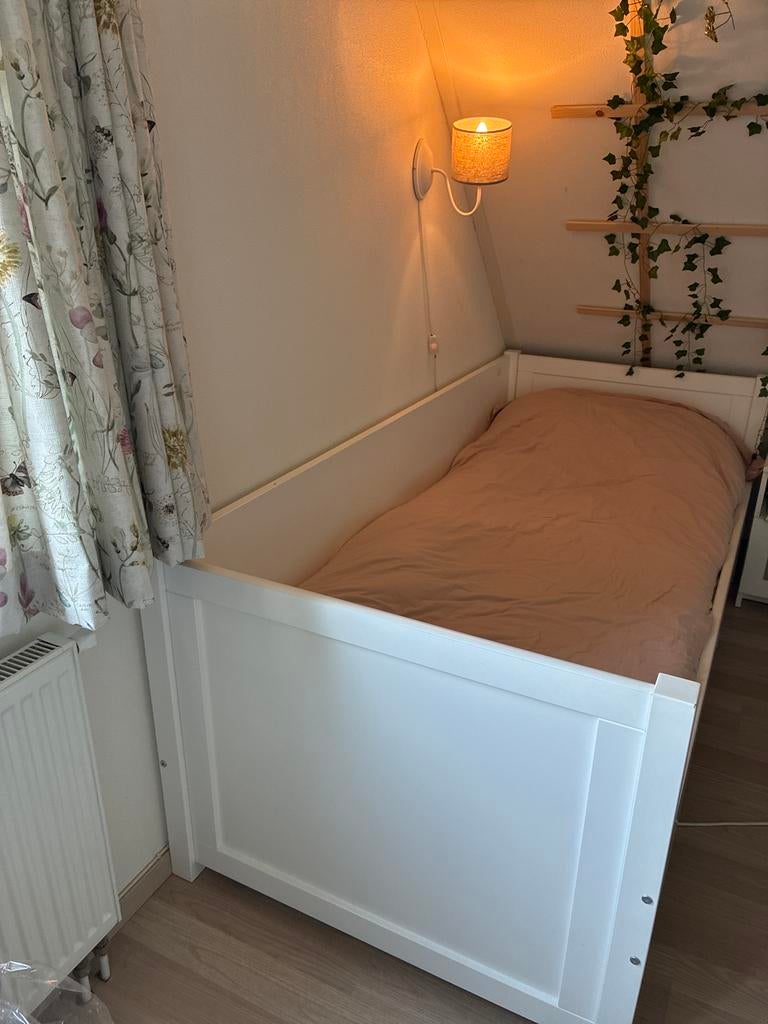 Bopita tienerbed/bedbank 90x200 wit, Ophalen, Gebruikt, 90 cm, Eenpersoons