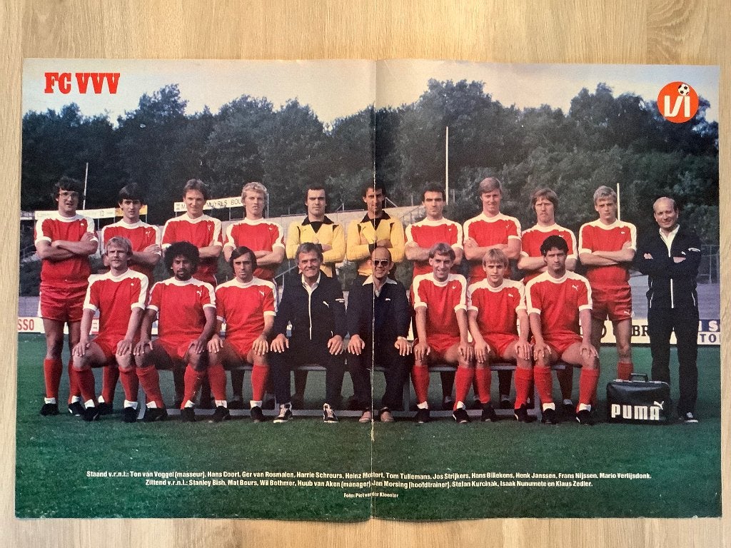 Poster FC VVV Jaren 80, Ophalen of Verzenden, Zo goed als nieuw, Overige binnenlandse clubs, Poster, Plaatje of Sticker